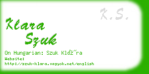 klara szuk business card